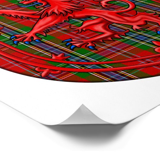 Poster MacLean Tartan Scottish Plaid Lion Rampant (Coin)