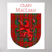 Poster MacLean Tartan Scottish Plaid Lion Rampant (Devant)