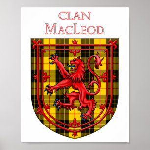 Poster MacLeod Tartan Scottish Plaid Lion Rampant