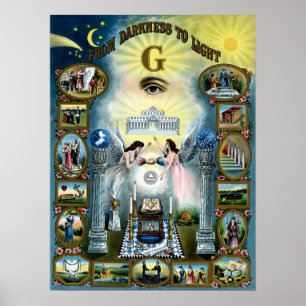 Poster maçonnerie maçonnique pour artisanat antiqu