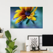 Poster Macro Abstrait à fleurs de Rudbeckia jaune (Bureau à domicile)