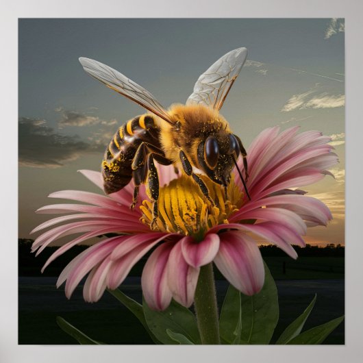 Poster Macro Bee (Devant)