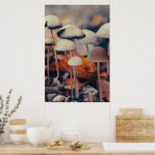Poster Macro Champignons (Cuisine)