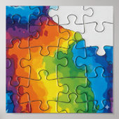 Poster Macro complexe : Jigsaw Puzzle Interlocking Art (Devant)