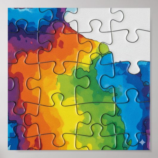 Poster Macro complexe : Jigsaw Puzzle Interlocking Art (Devant)