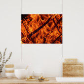 Poster Macro de flamme de feu dans la cheminée (Cuisine)
