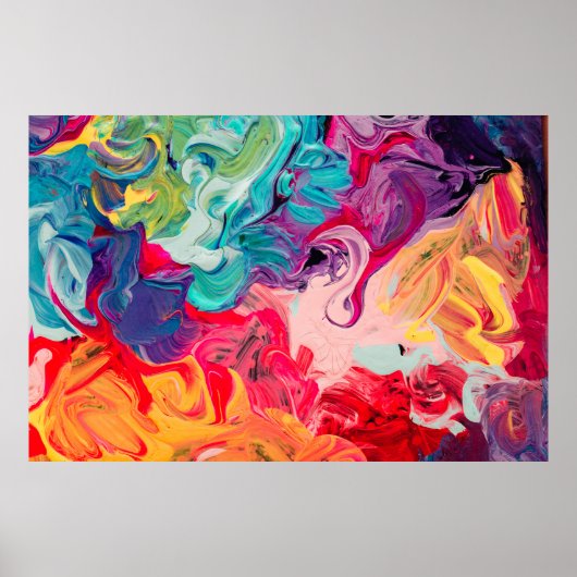 Poster macro fermer de différentes couleurs de peinture à (Devant)