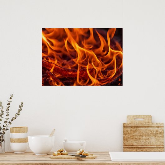 Poster macro Flamme d'incendie (Cuisine)