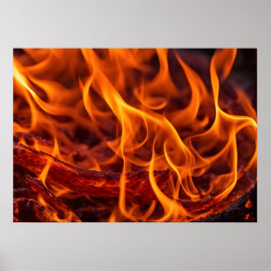 Poster macro Flamme d'incendie