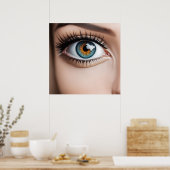 Poster Macro oeil femelle (Cuisine)