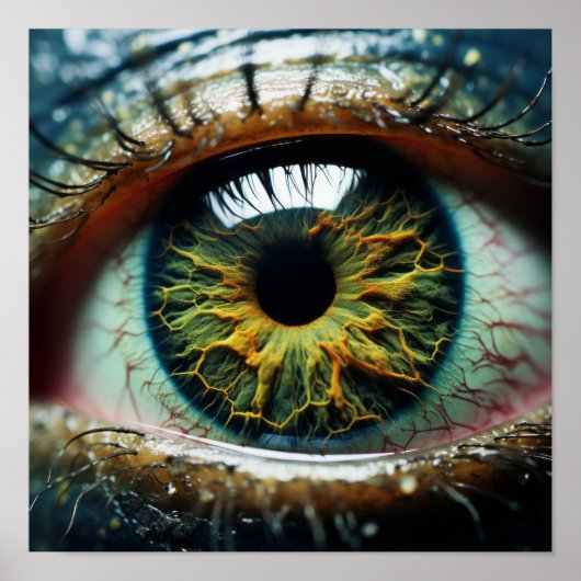 Poster Macro photo de gros plan des yeux Aliens - Unique (Devant)