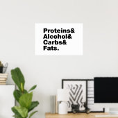 Poster Macronutriments. Protéines & Alcool & Glucides & G (Bureau à domicile)