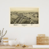 Poster Macungie, PA Carte panoramique - 1893 (Cuisine)