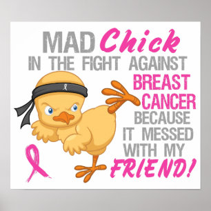 Poster Mad Chick Messed Avec Ami 3 Cancer Du Sein