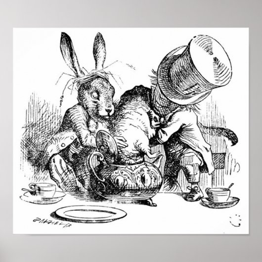 Poster Mad Hatter, Dormouse et March Hare (Devant)