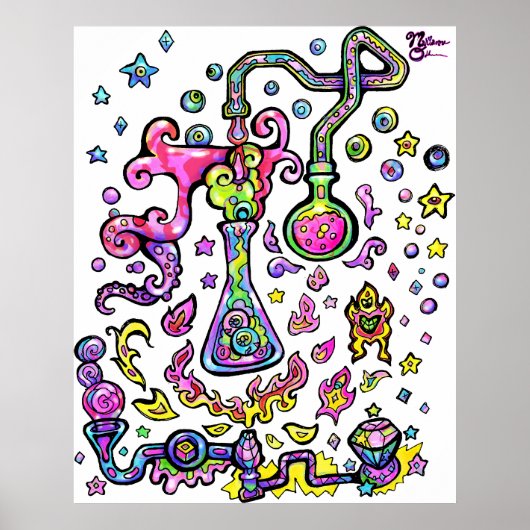 Poster Mad Scientist Lab Science Experiment Art Print (Devant)