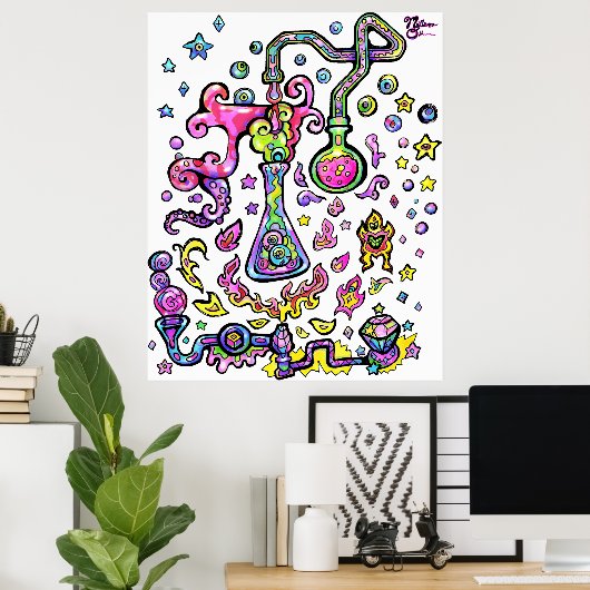 Poster Mad Scientist Lab Science Experiment Art Print (Bureau à domicile)