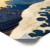 Poster Madagascar Ocean Whale - Blue & Gold Waves | (Coin)