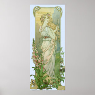 Poster Madame blonde dans le blanc