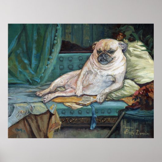 Poster Madame Buffy Dumplin in Her Boudoir Pet Portrait (Devant)