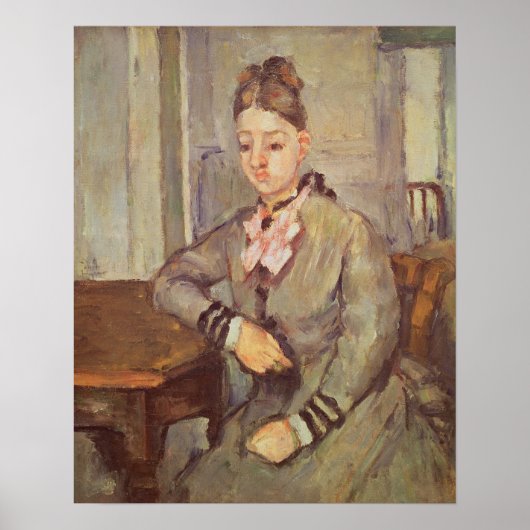 Poster Madame Cezanne Leaning on a Table, 1873-1877 (Devant)