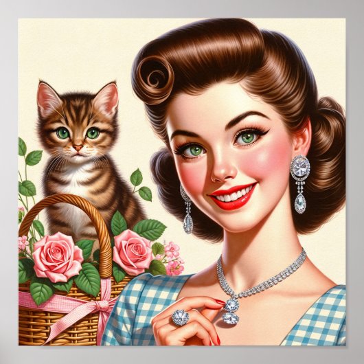 Poster Madame Chat Mignonne (Devant)