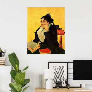 Poster Madame Ginoux avec des livres de Vincent van Gogh
