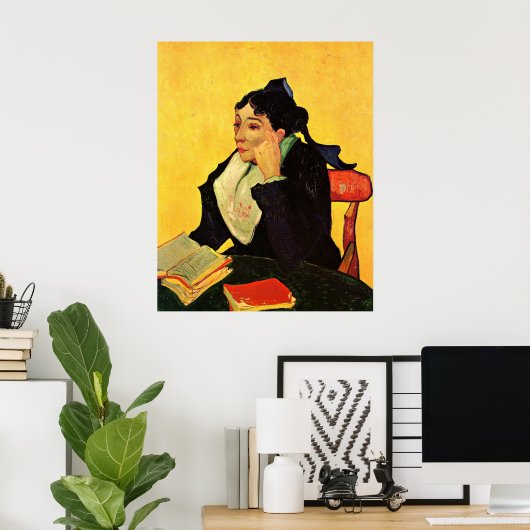 Poster Madame Ginoux avec des livres de Vincent van Gogh (Bureau à domicile)