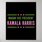 Poster Madame la Vice-présidente Kamala Harris Pink Green (Devant)
