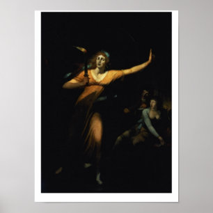 Poster Madame Macbeth Sleepwalking, 1783 (huile sur la
