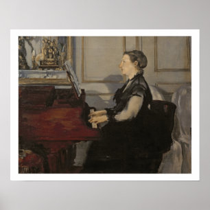Poster Madame Manet au piano, 1868 de Manet  
