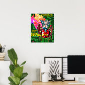Poster Madame Mécanisme™/Attention  (Bureau à domicile)