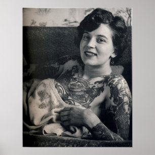 Poster Madame tatouée étendue