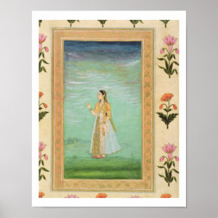 Poster Madame tenant une fleur, du petit album de Clive