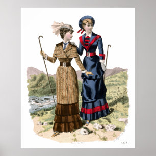 Poster Madame victorienne Hikers - trekking démodé !