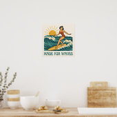 Poster Made For Waves Surfer - Retro Surfing Pin-Up Art (Cuisine)