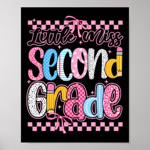 Poster Mademoiselle 2e année de retour à l'école Fille En