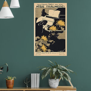 Poster Mademoiselle Traumerei - Art Nouveau Vintage