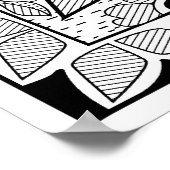 Poster Madhubani 4 poissons (Coin)