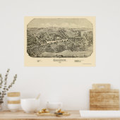 Poster Madison, CT Carte panoramique - 1881 (Cuisine)