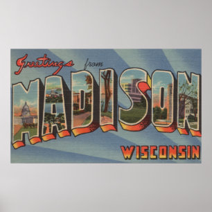 Poster Madison, le Wisconsin - grandes scènes de lettre