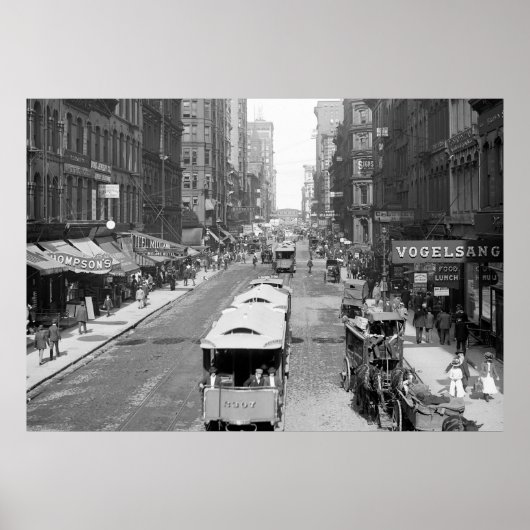 Poster Madison Street, Chicago, 1900 (Devant)