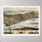 Poster Madison, WI Panoramic Map - 1867 (Devant)