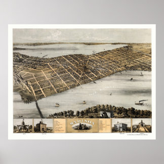 Poster Madison, WI Panoramic Map - 1867