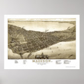 Poster Madison, WI Panoramic Map - 1885b (Devant)