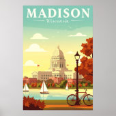 Poster Madison Wisconsin vintage (Devant)