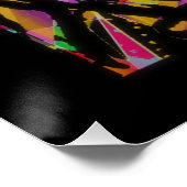 Poster Madness art mosaïque couleurs profondes noir encad (Coin)