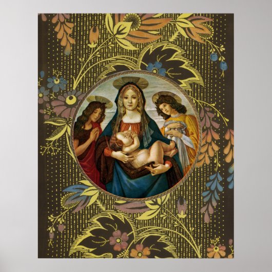 Poster Madone à l'Enfant de Botticelli (Devant)