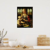 Poster Madone au vase de Léonard de Vinci (Cuisine)