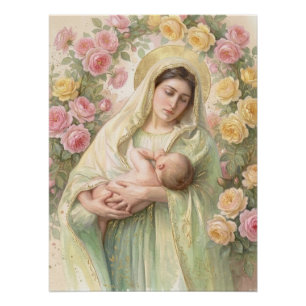 Poster Madone avec enfant - Cipriano Cei